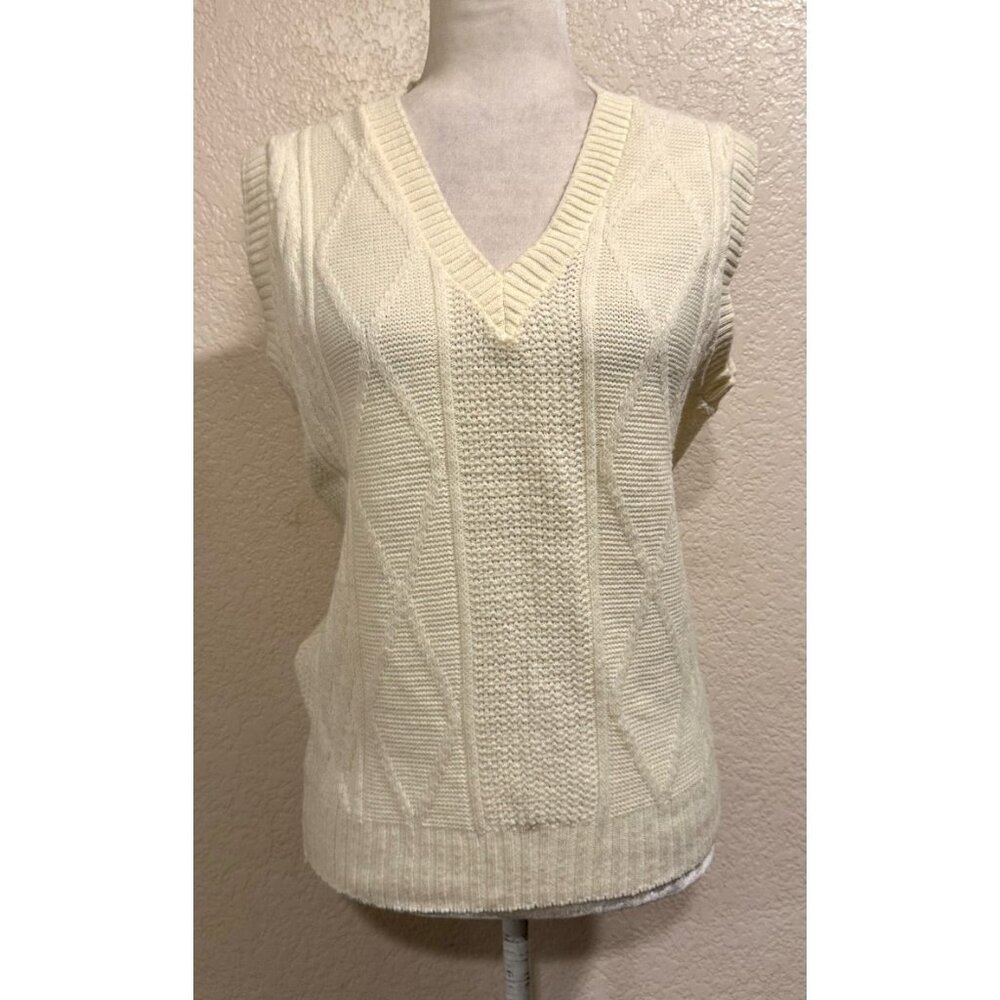 Towncraft Vintage 70s JCPenney Cream Knit Sweater Vest